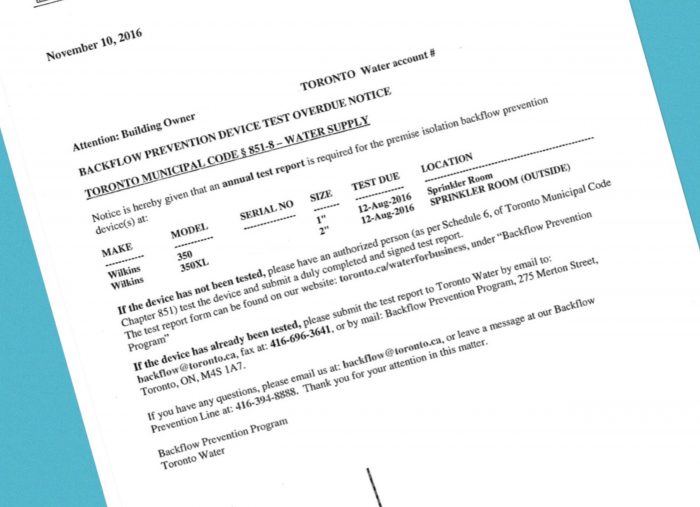 Did You Receive Your Backflow Bylaw Compliance Letter?